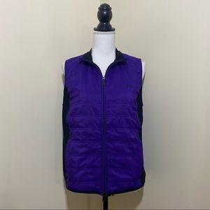 Lauren Ralph Lauren Purple and Black Quilted Vest